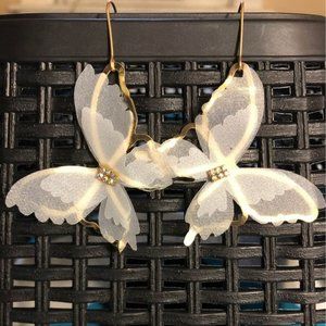 White Butterfly Earrings